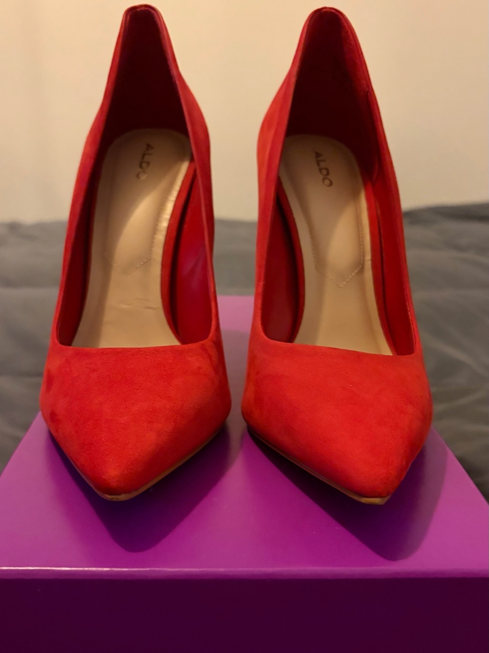 ALDO Red Suede Pointed Toe Pumps